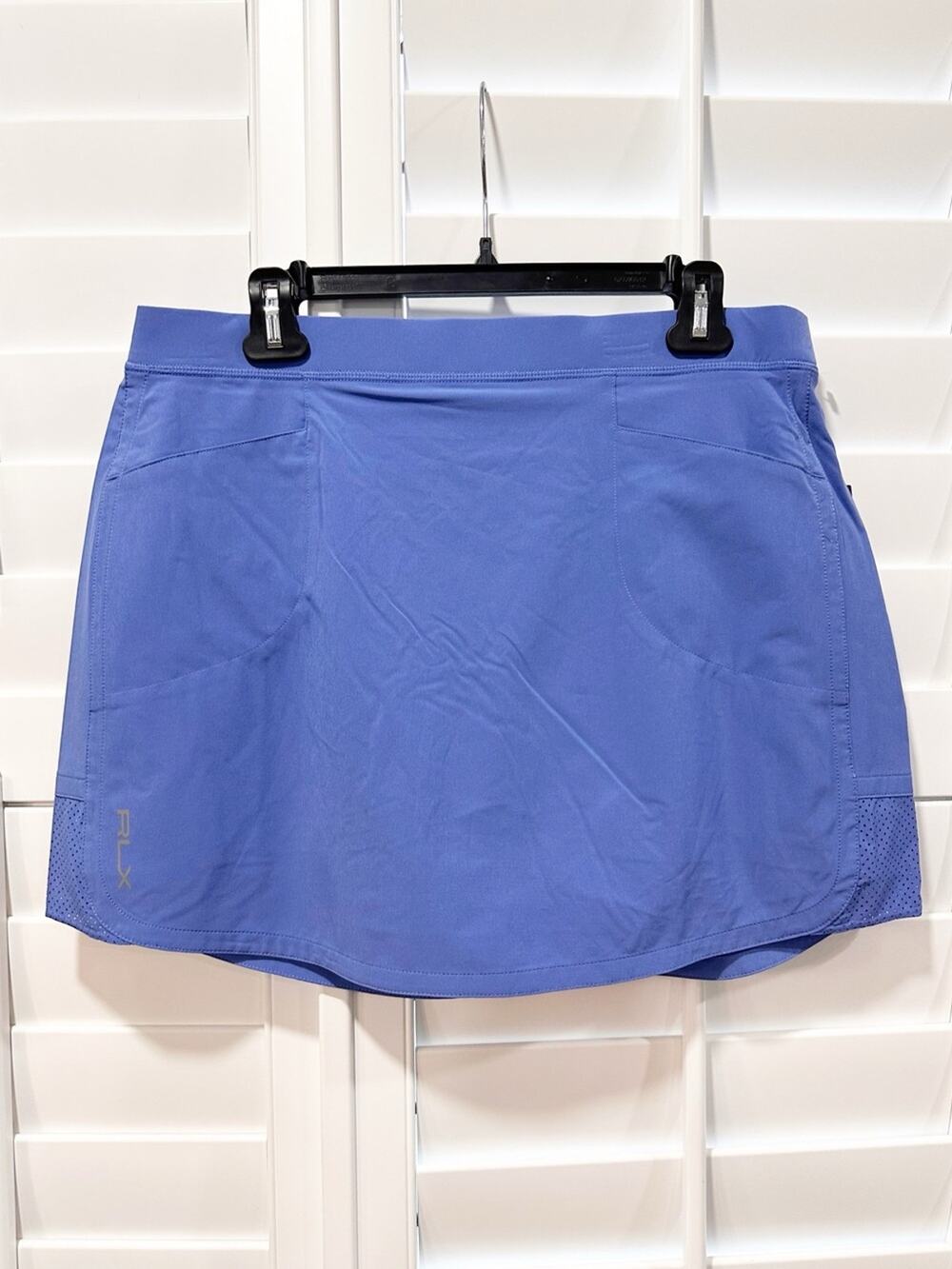 RLX Ralph Lauren Golf Skort Skirt Resort Blue Large NWT Stretch Pockets Athletic